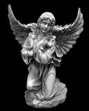 Ангел гравировка на гранитном памятнике