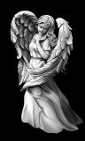 Ангел гравировка на гранитном памятнике